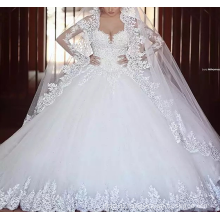 Алибаба Белый Свадебные Платья Сексуальная Пакистанских Аппликация Свадебное Платье 2017